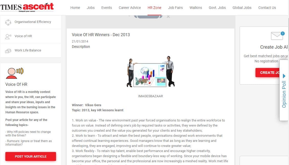 Voice Of HR Winners - Dec 2013