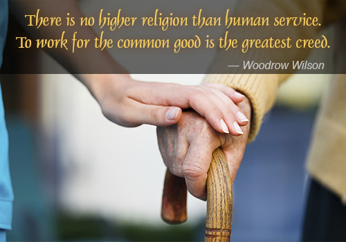 "BE HUMAN SERVE MANKIND"