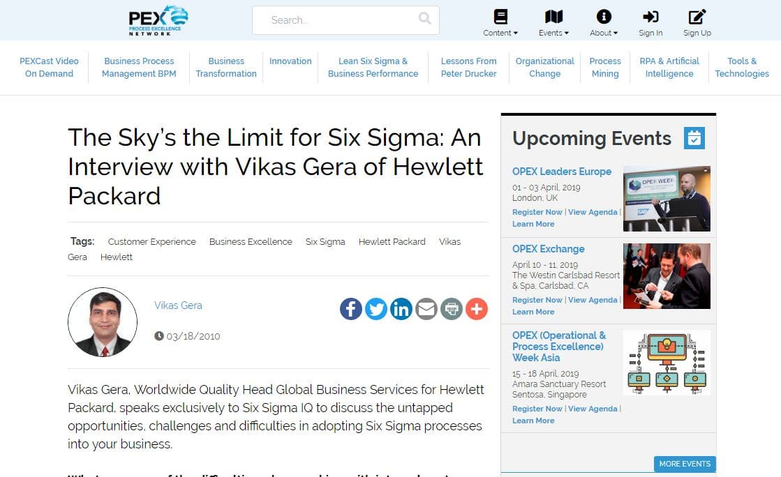 The Sky’s the Limit for Six Sigma: An Interview wi